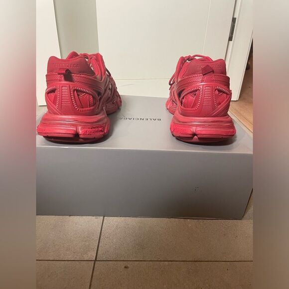 Red Balenciaga Triple S Runners - Size 13 - Lowtops Red Y2K Sneakers - Gorpcore - Picture 5 of 6